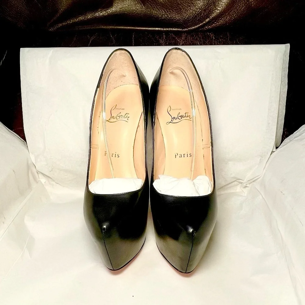 Christian Louboutin Daffodil 160 black kid leather 35.5 ultra platform Stiletto
